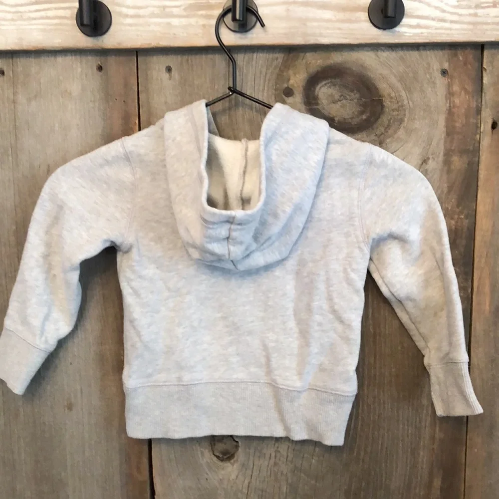 Old Navy Gray Prep Princess Glitter Graphic Sweatshirt Hoodie Pocket Size 2T